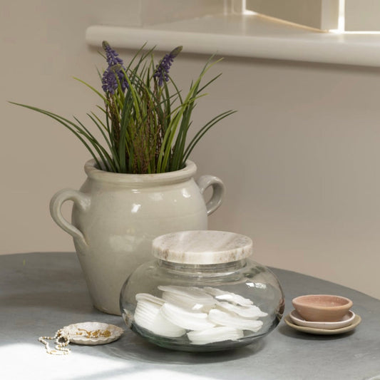 Glass Jar with Marble Lid