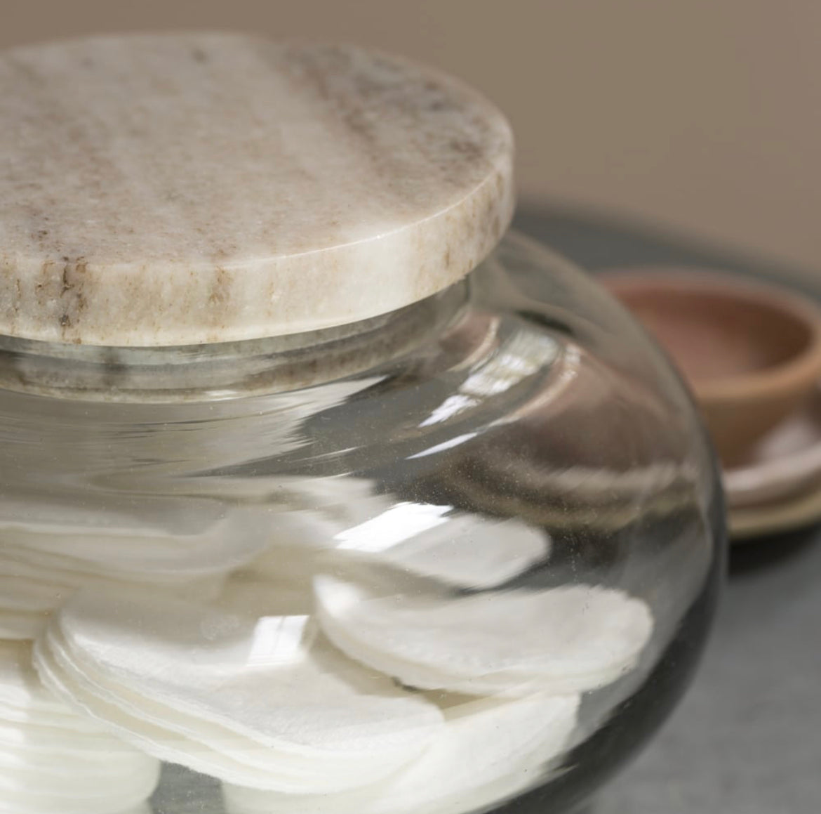 Glass Jar with Marble Lid