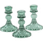 Green Glass Harlequin Candlestick