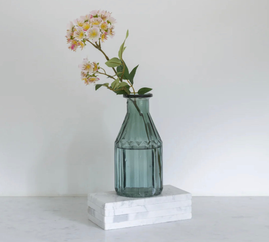 Two Rene Sea Green Vases