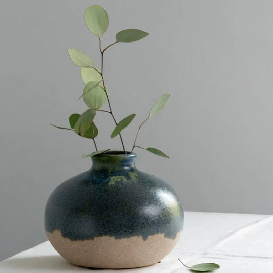 Blue & Green Dipped Vase