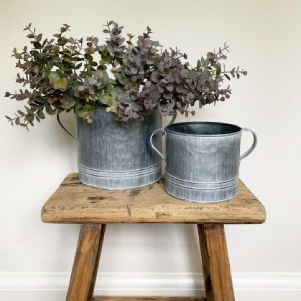 Zinc Distressed Pot with Handles