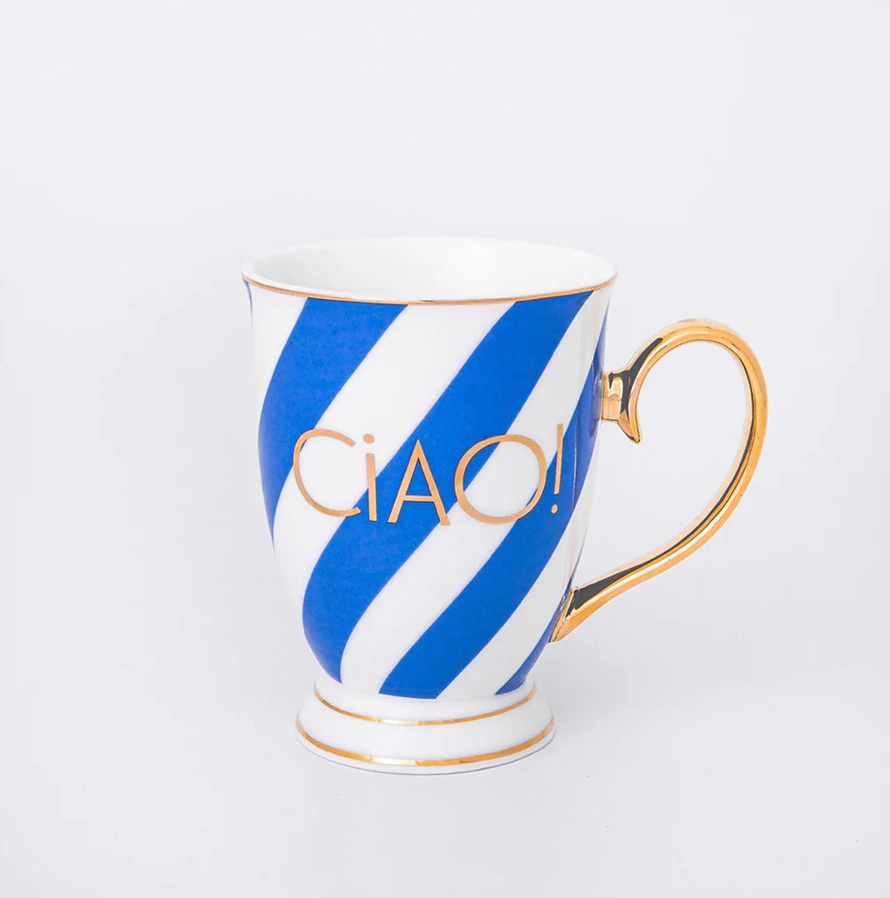 Portofino Blue Striped CIAO Mug