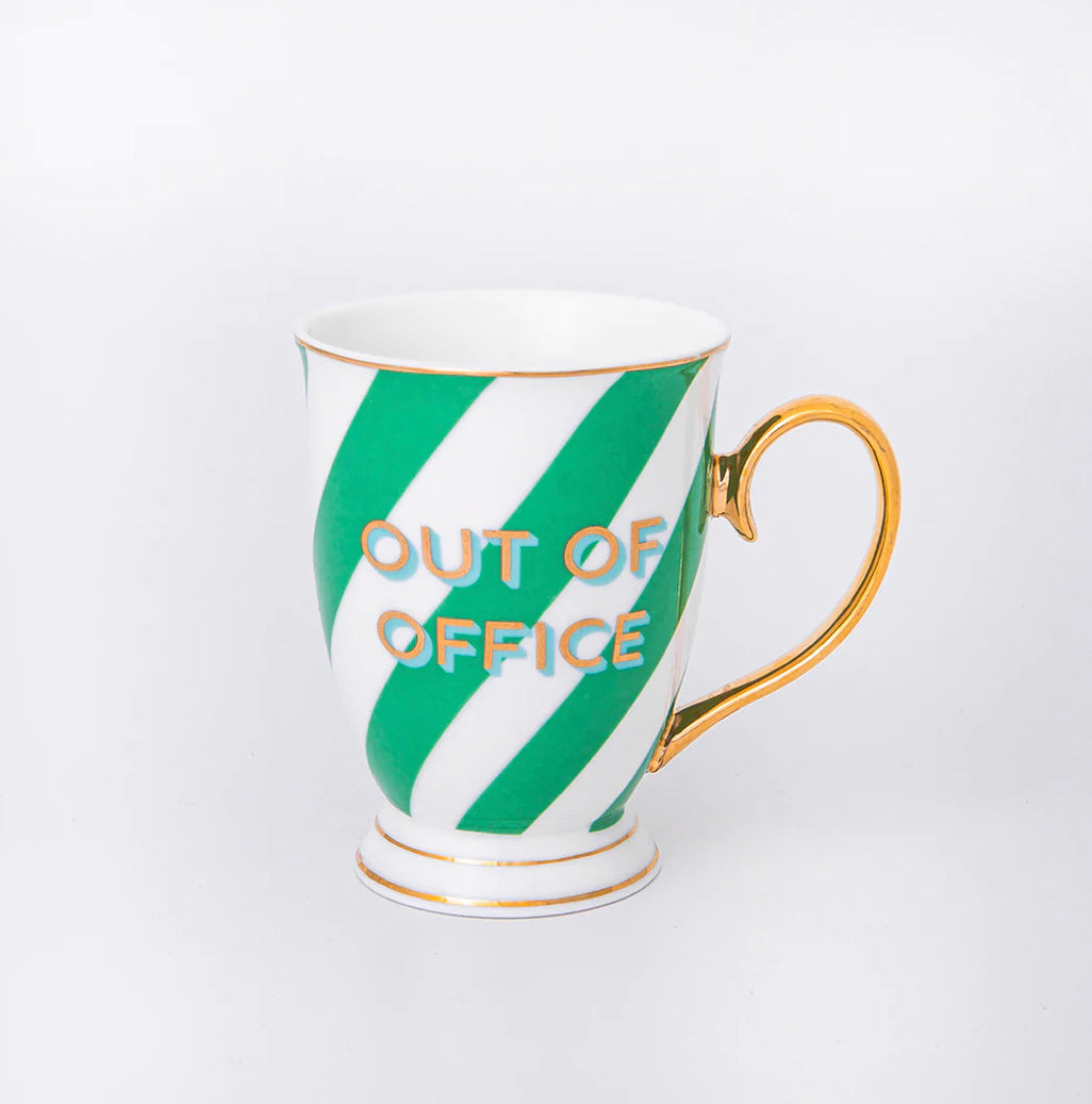 Portofino Green Striped Out of Office Mug