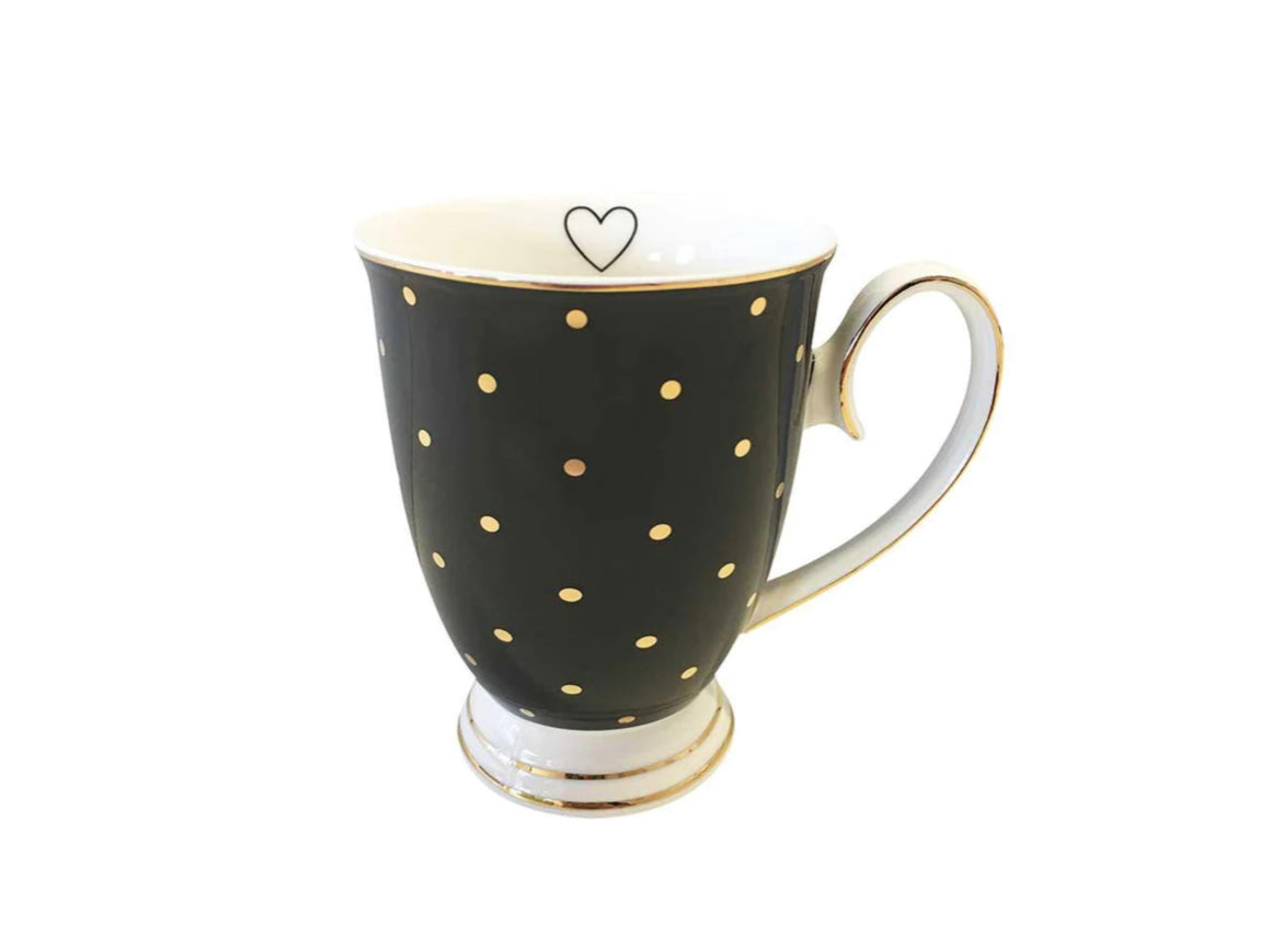 Black & Gold Spotted Mug