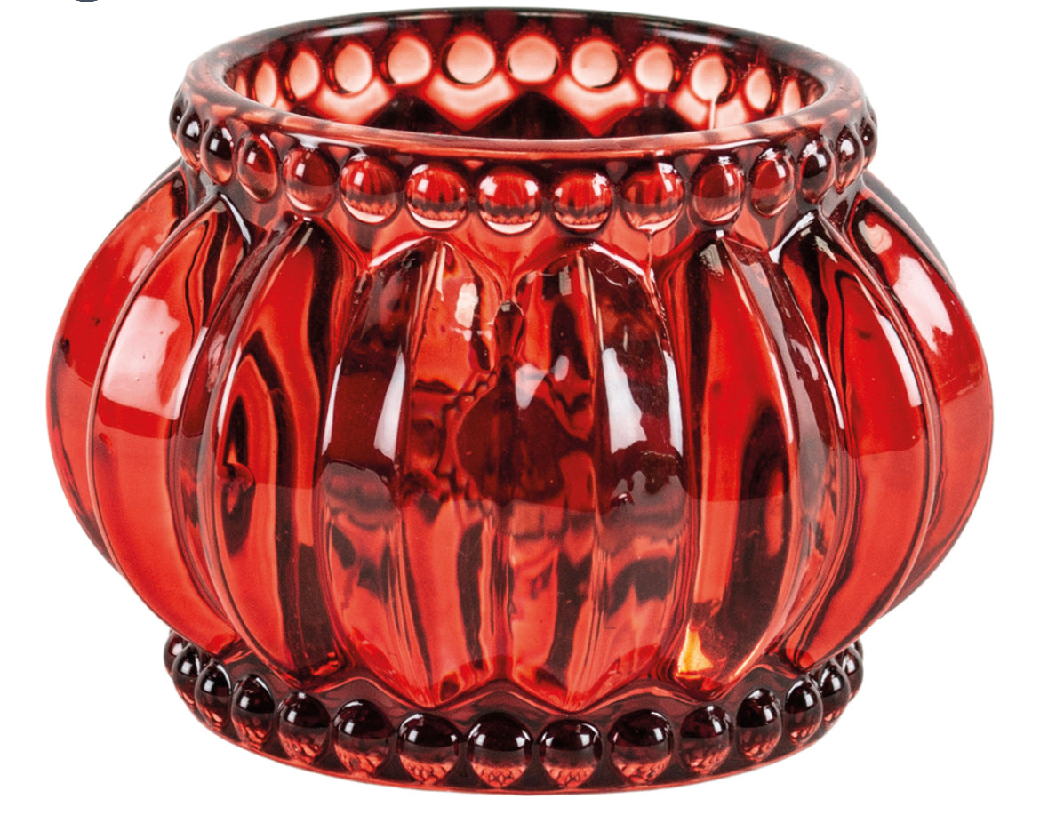 Red Scalloped Votive