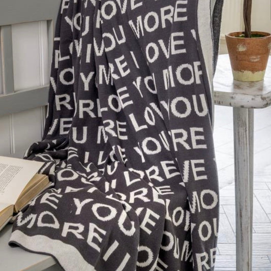 I Love You More Grey Throw