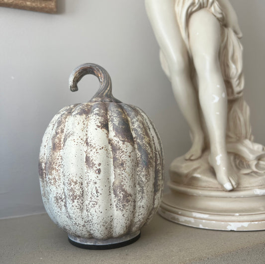 Cream Distressed Pumpkin