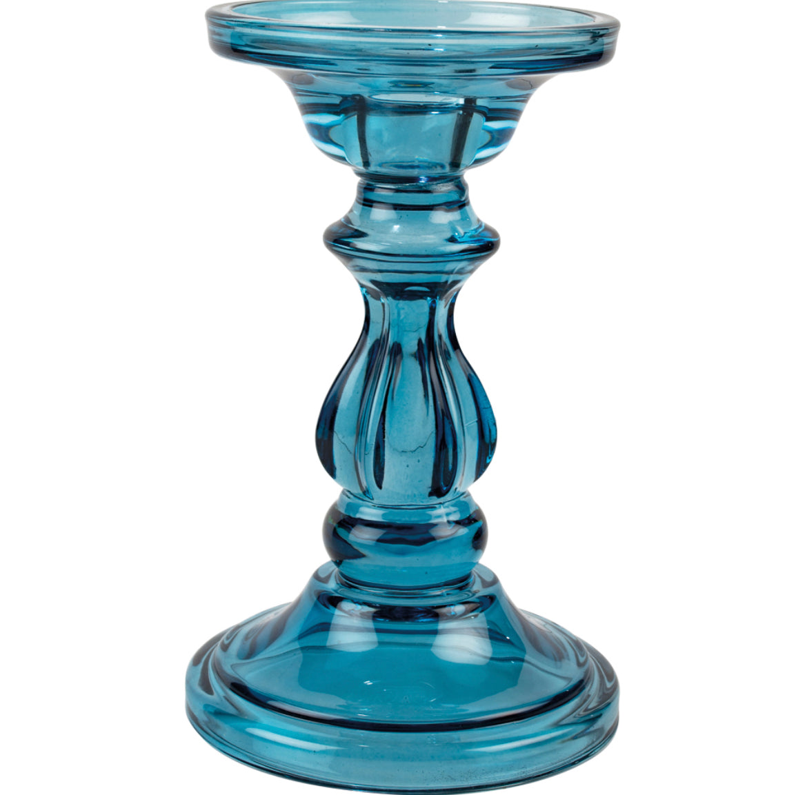 Blue Azure Glass Candle Holder