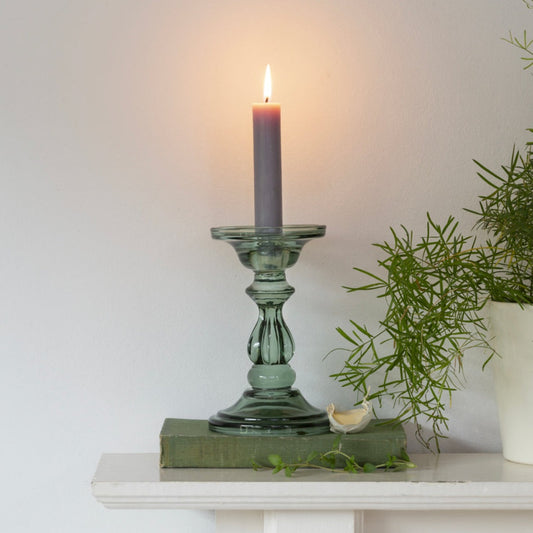 Sea Green Glass Candle Holder