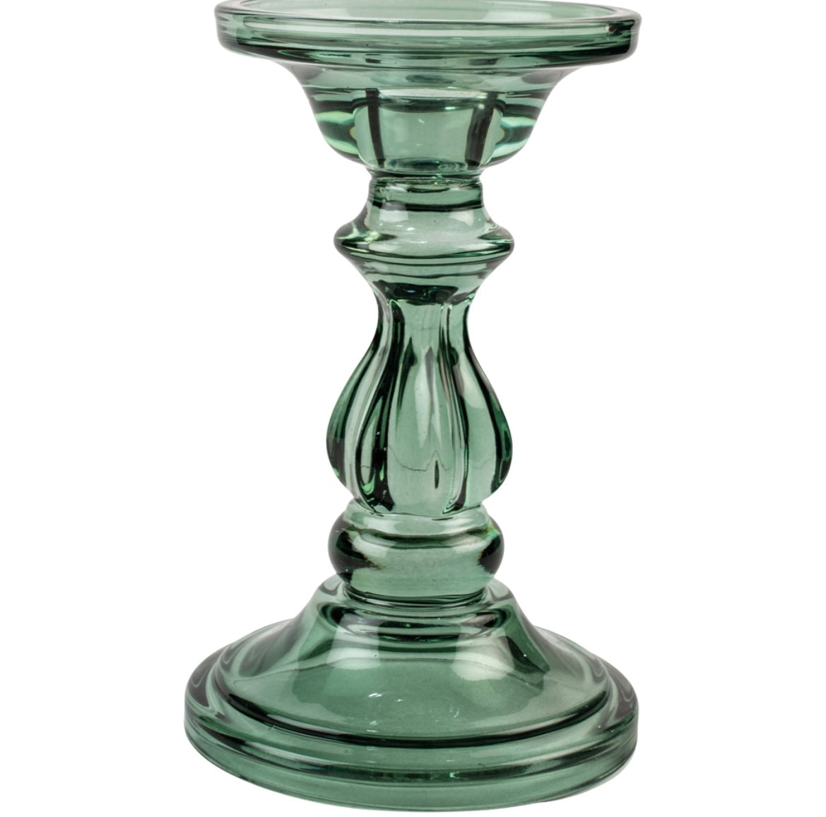 Sea Green Glass Candle Holder