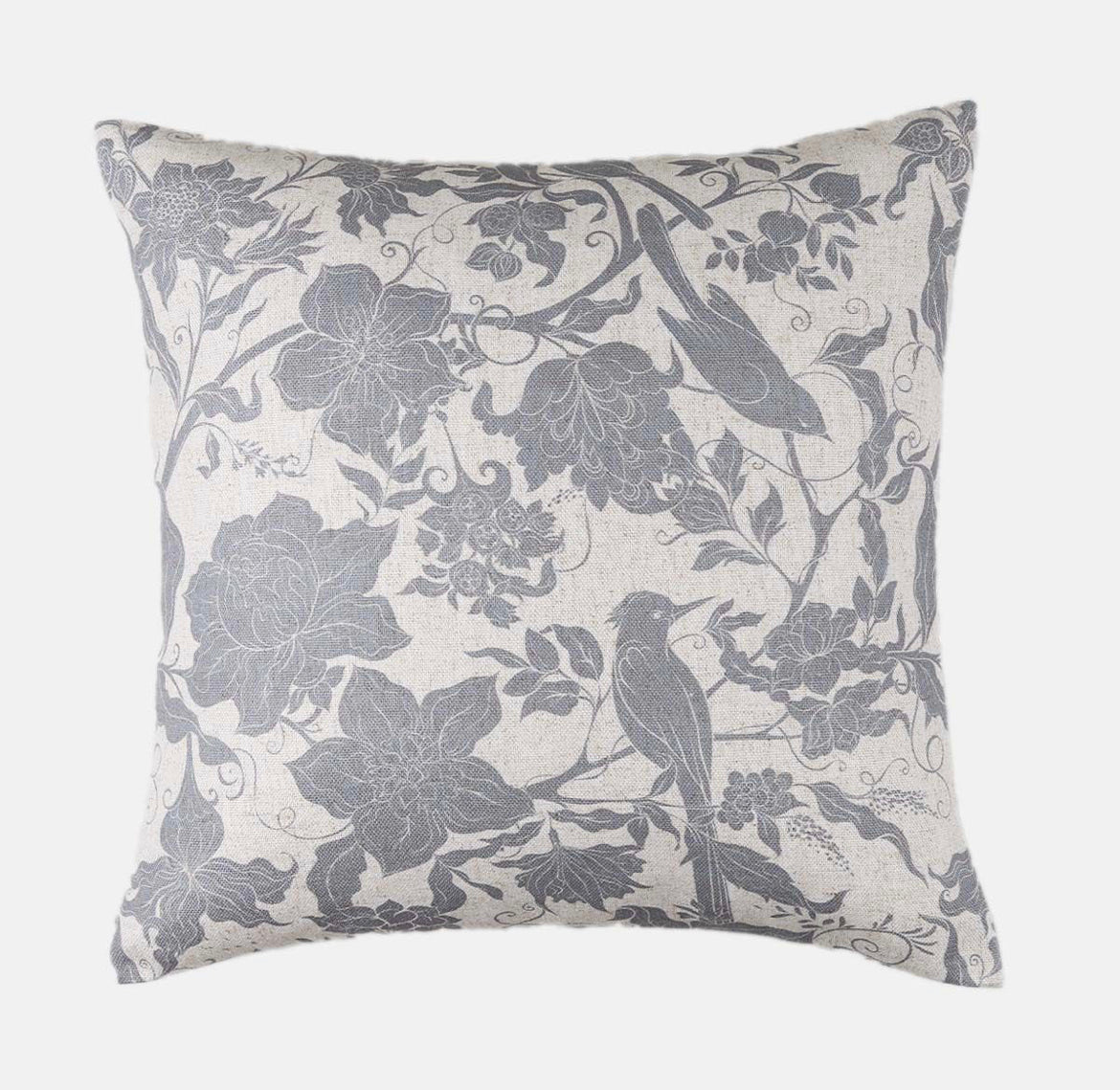 Grey Floral Cushion