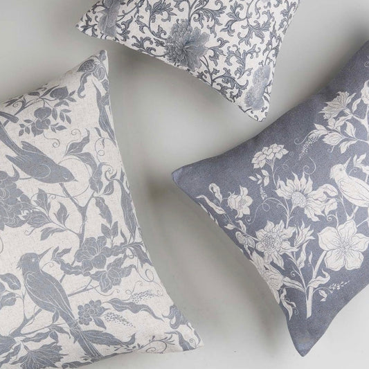 Grey Floral Cushion