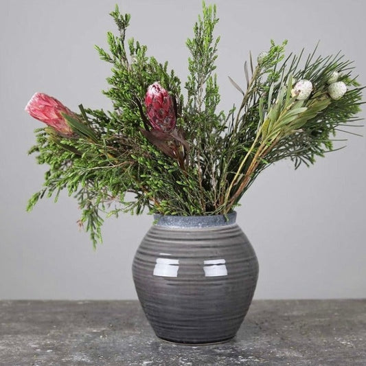 Dark Grey Pottery Vase