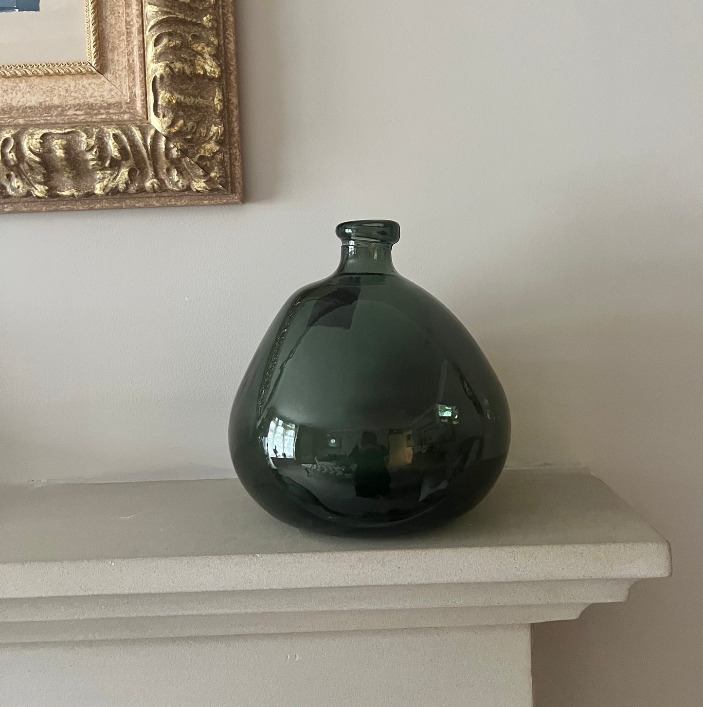 Round Green Glass Vase